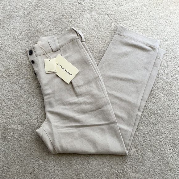 Mara Hoffman Cream High-Waisted Pants - Picture 6 of 6